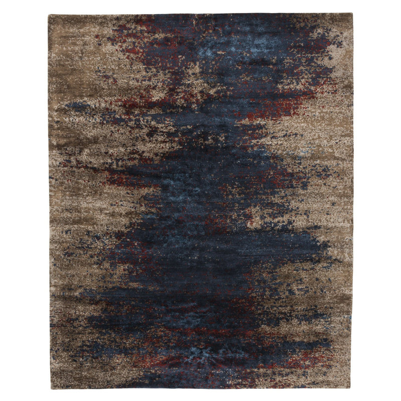 Sierra Hand Knotted Bamboo Slat / Seagrass Abstract Area Rug, Rectangle 6' x 9'