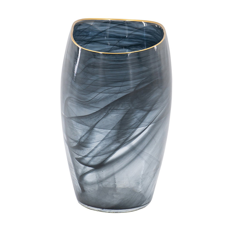 Smokey Black Glass Vase