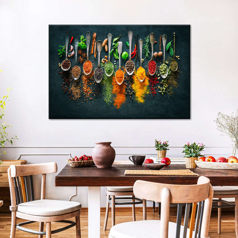 Spoons And Spices Canvas Print, 32" H x 48" W x 1.25" D