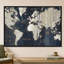 «Old World Map Blue» par Wild Apple Portfolio - impression sur toile-130879320-130879316