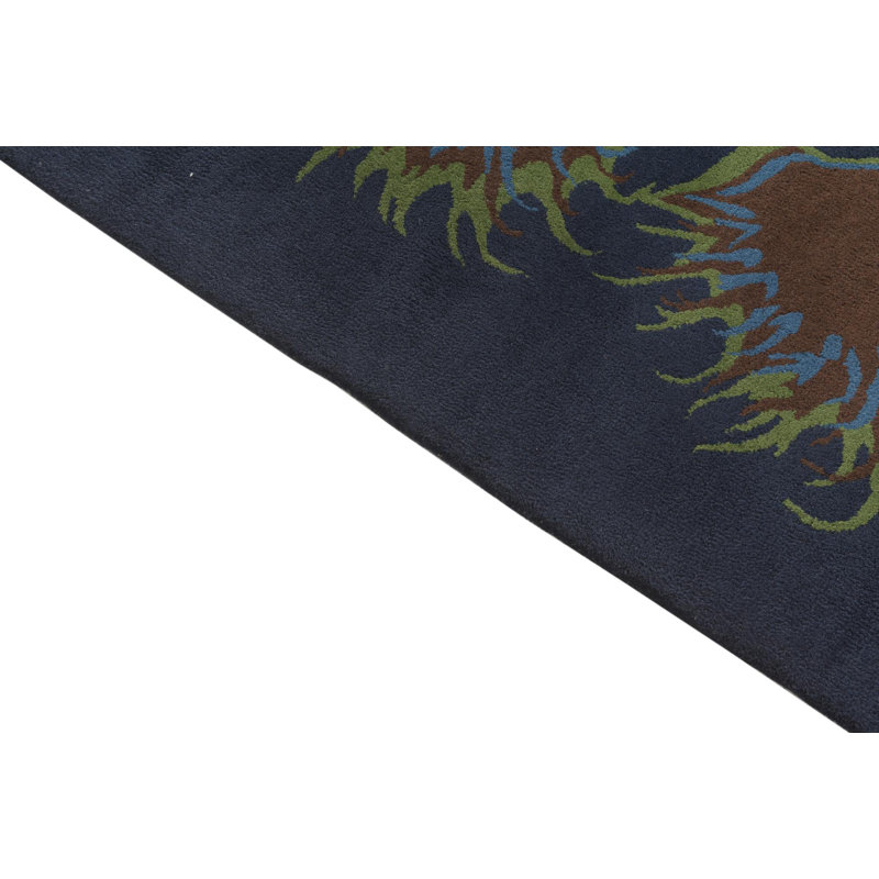 Tapis carré bleu marine Orlando