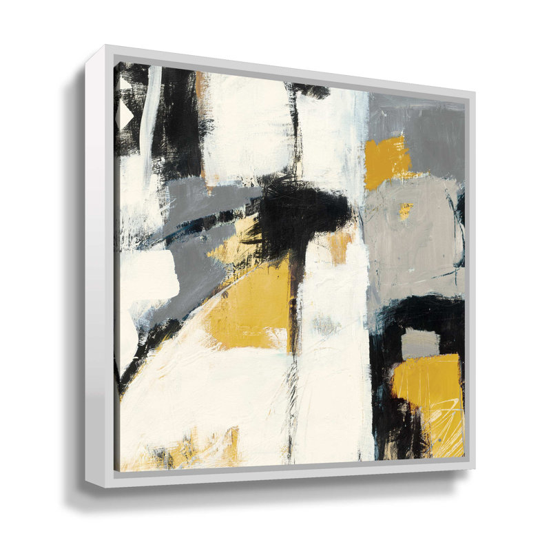 Yellow Catalina I - reproduction d'art sur toile, H 14 po x l 14 po x P 2 po, Cadre flottant blanc