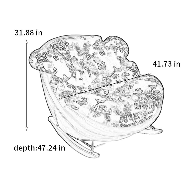 Chaise berçante confortable et élégante, Noir, noir, noir, noir
