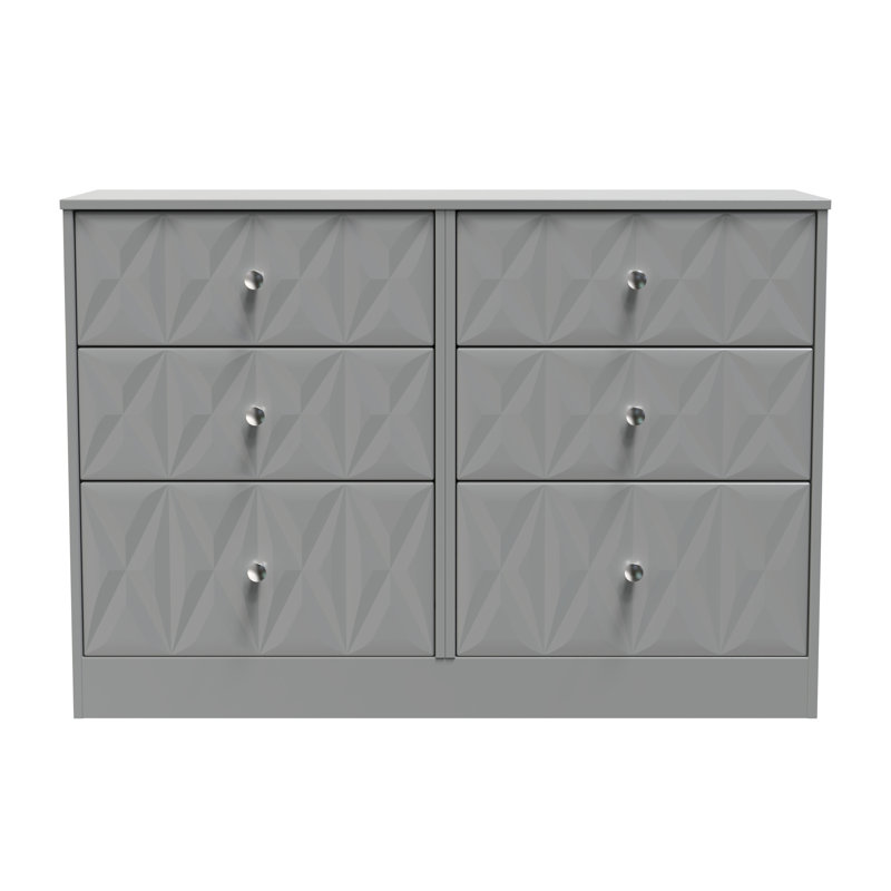 115 cm W Chest of 6 Drawers, Grey
