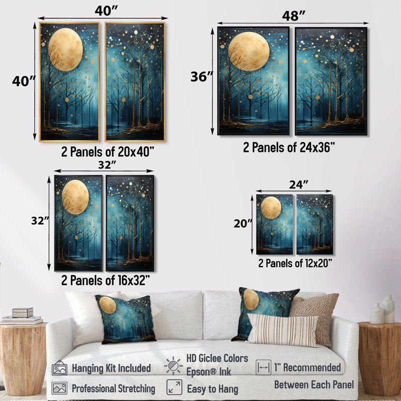Impressions sur toile azur, Noir, H 36 po x l 48 po, Impression encadrée flottante