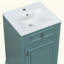 Meuble-lavabo de salle de bain avec lavabo en céramique, porte à fermeture douce, tablette réglable et support de rangement fixé à la porte - idéal pour les petites salles de bain-1954736136