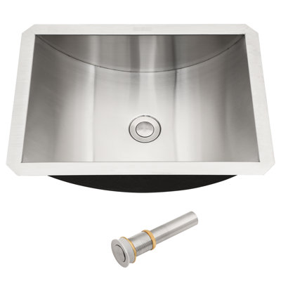 18"x13" Brushed Nickel Stainless Steel Bathroom Sink With Pop Up Drain, Nano - Treated For Resistance To Wear And Fading, Non Fingerprint Surface, Sound Muffling Pads, Rectangular Vessel Design