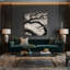 Halloween, branches torsadées, art mural beige-1403854990
