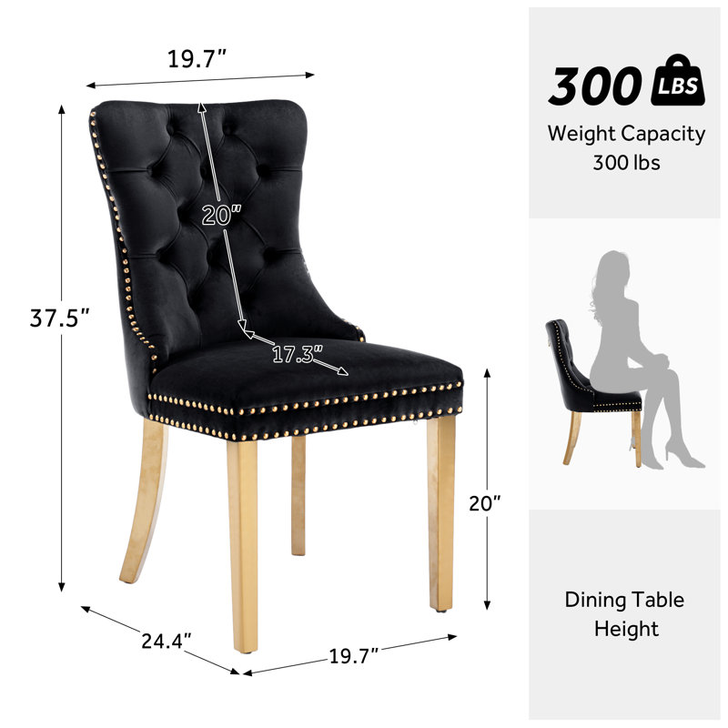 Chaise de salle à manger Kenta, Naturel, Or noir