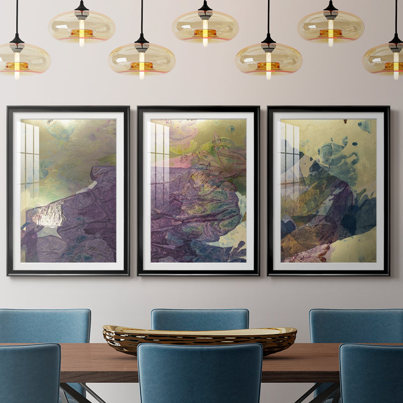 «Monet's Landscape IV», reproduction encadrée sur mesure de qualité supérieure mate - 3 pièces, Noir, H 21 po x l 30 po