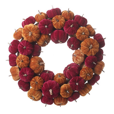 Faux Pumpkin & Gourds 46cm Wreath