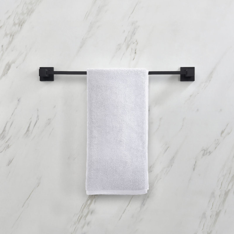 Porte-serviettes mural 20 po Cube Bathroom, Noir mat