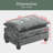 Cloud Sofa Ottoman Only, For Living Room Bedroom And Apartment, Comfy Double Layer Upholstered Seat Cushion, Breathable Chenille Fabric-1420970691