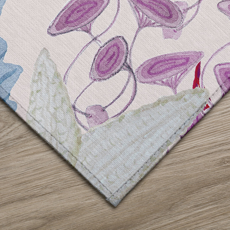 Tapis intérieur / extérieur en polyester tissé à la machine Gerharda, Rectangle 9 pi x 12 pi