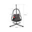 Balancelle suspendue en osier avec support en forme de C et porte-gobelet en osier suspendu l 38 po x P 38 po x H 78 po Zenith Collection