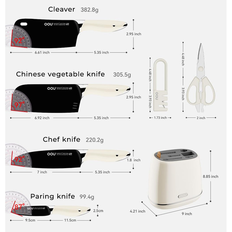 Oou Premium Chinese Knife Set