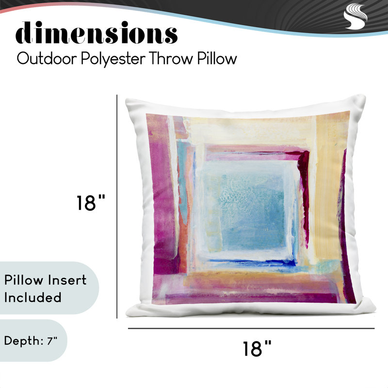 Coussin d'extérieur imprimé contemporain Brand New Day, par Lanie Loreth, 18 x 7 x 18