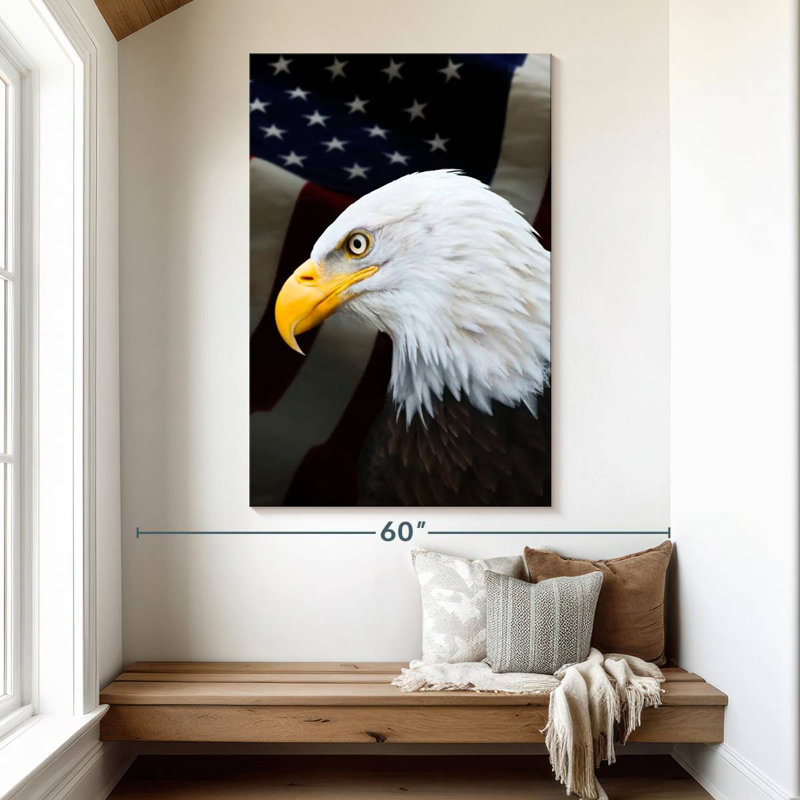 Brampt Patriotic American Bald Eagle, 51" H x 34" W