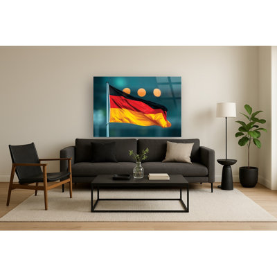 German Flag Frameless Tempered Glass Wall Art - 40" x 60"