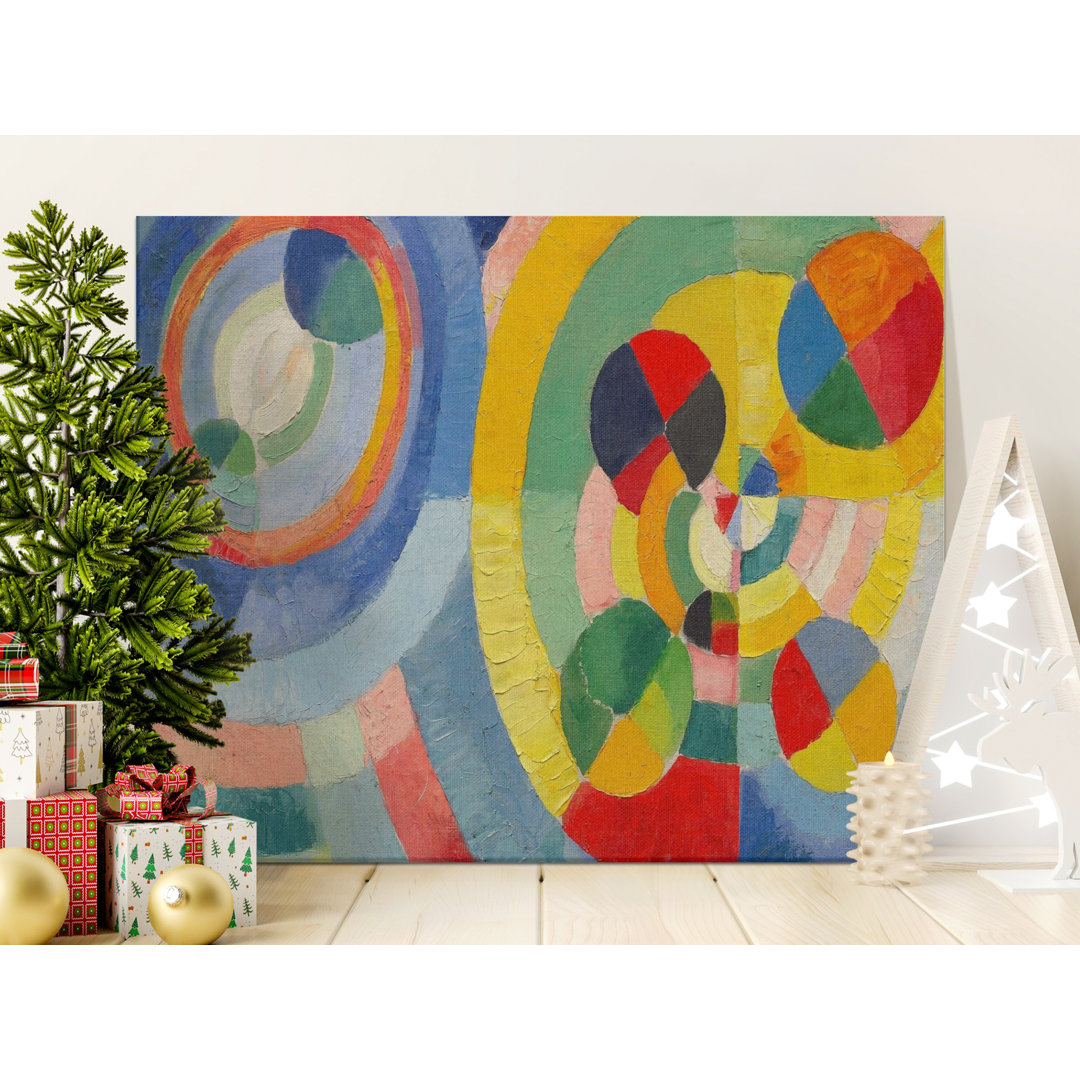 Dynamic Abstract Circles Canvas Wall Art, Colorful Geometric Print Modern Home Decor, Vibrant Contemporary Painting Gift