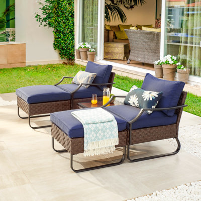 Ensemble de conversation d'extérieur 5 pièces avec coussins Heiman