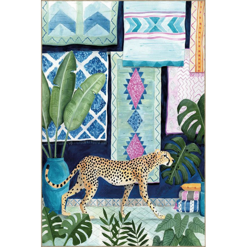 Multicolored Leopard Pattern Creative Modern Decorative Carpet, Runner 2'6" x 6'7"
