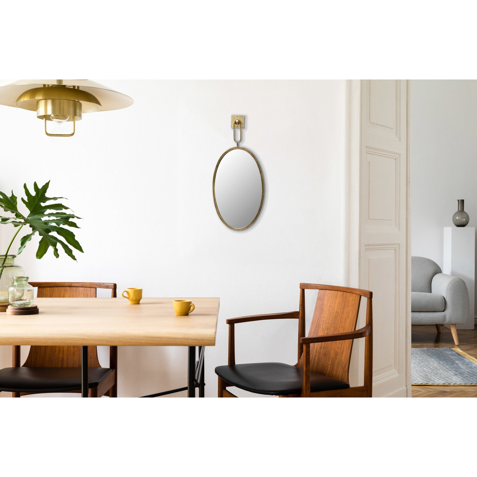 Metal Oval Wall Mirror