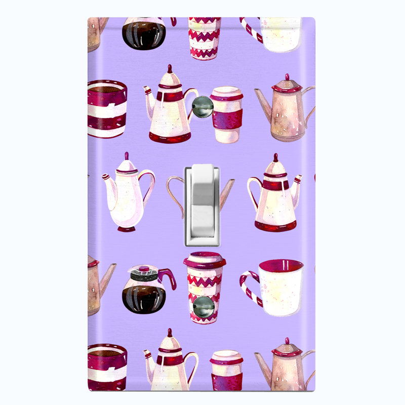 Food & Beverage 1 - Gang Toggle Light Switch Standard Wall Plate, Purple