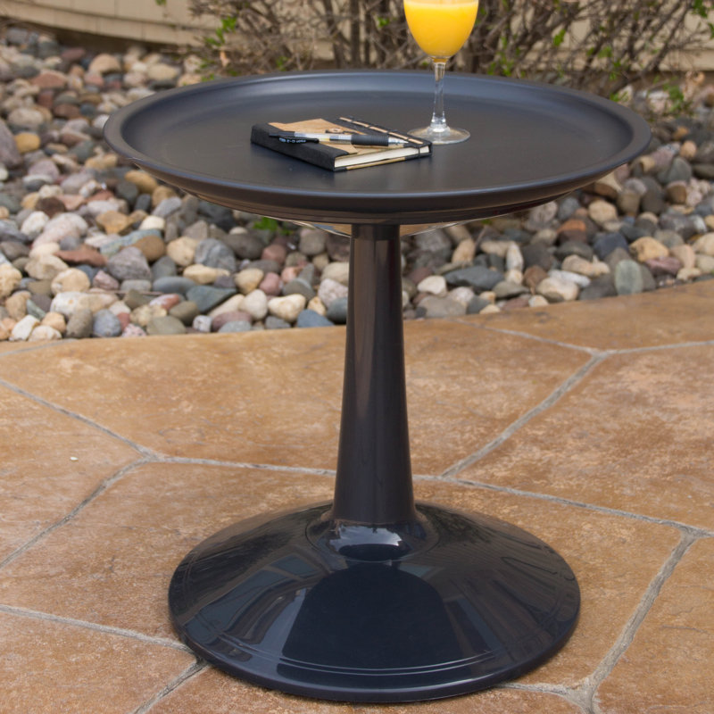 Glocester Round Outdoor Bistro Table , 22.4'' in. W 22.4'' in. D, Black