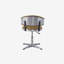 Tabouret pivotant et réglable en curcuma et en chrome