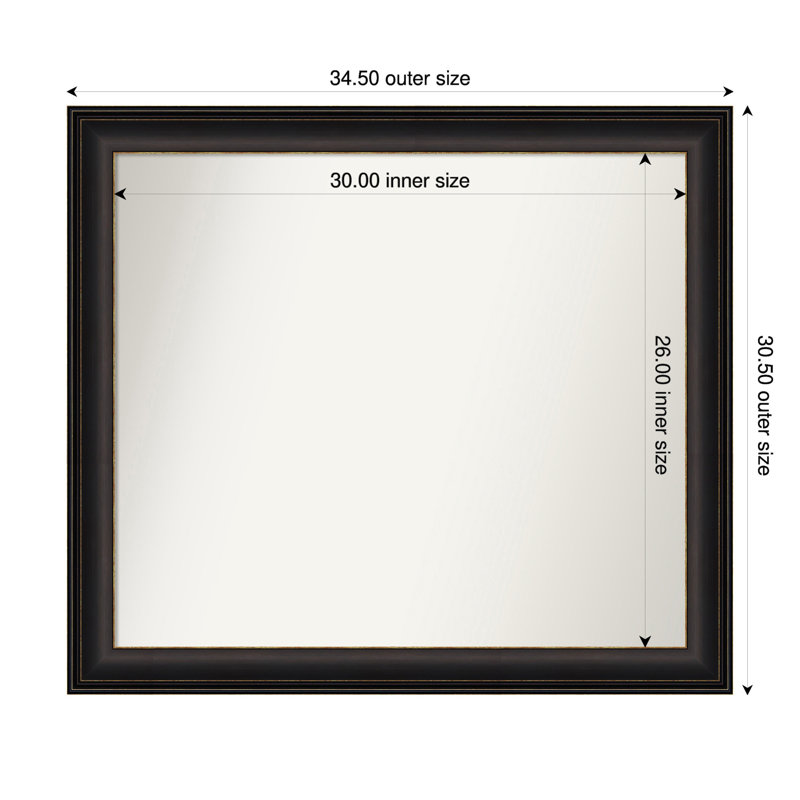 Miroir mural Tavalas, Rectangle, 35,5 po x 50,5 po