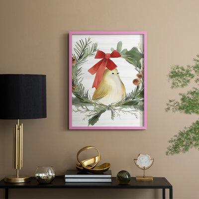 «Christmas Holiday Art», reproduction encadrée en bois massif