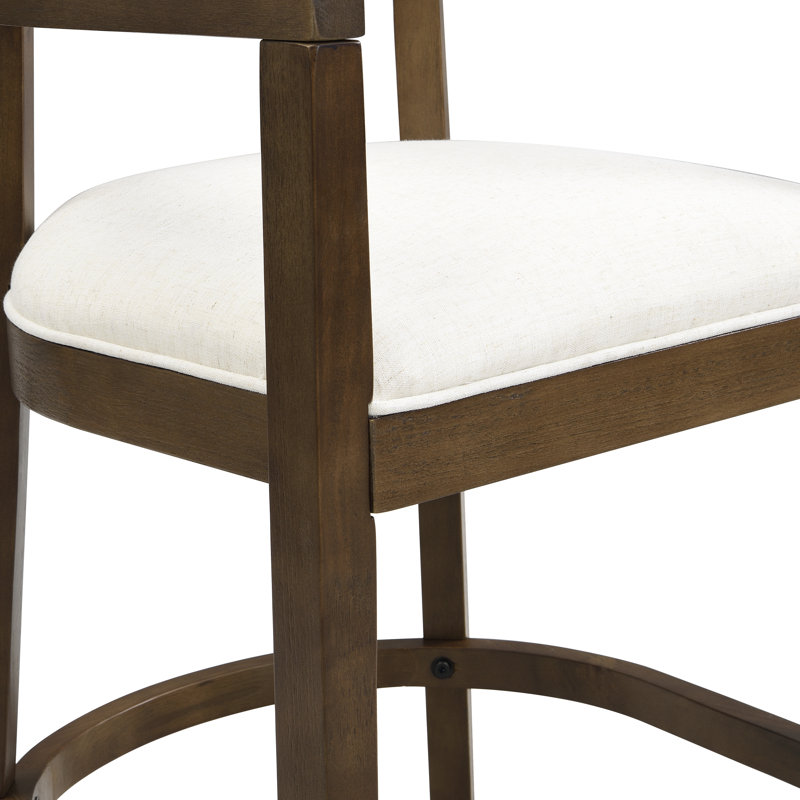 Tabouret de comptoir en bois d'hévéa Gurseese, Noyer, Tabouret de comptoir (siège d'une hauteur de 25,2