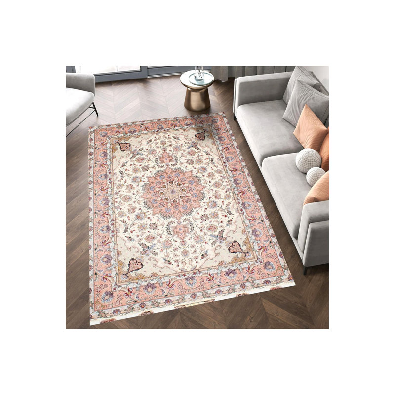 Tapis beige lavable à la machine, Rectangle 3 pi 3 po x 4 pi 11 po