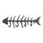 Dark Brown Cast Iron Fishbone Decorative Wall Sculpture Utility Hook Unit With 4 Hooks
