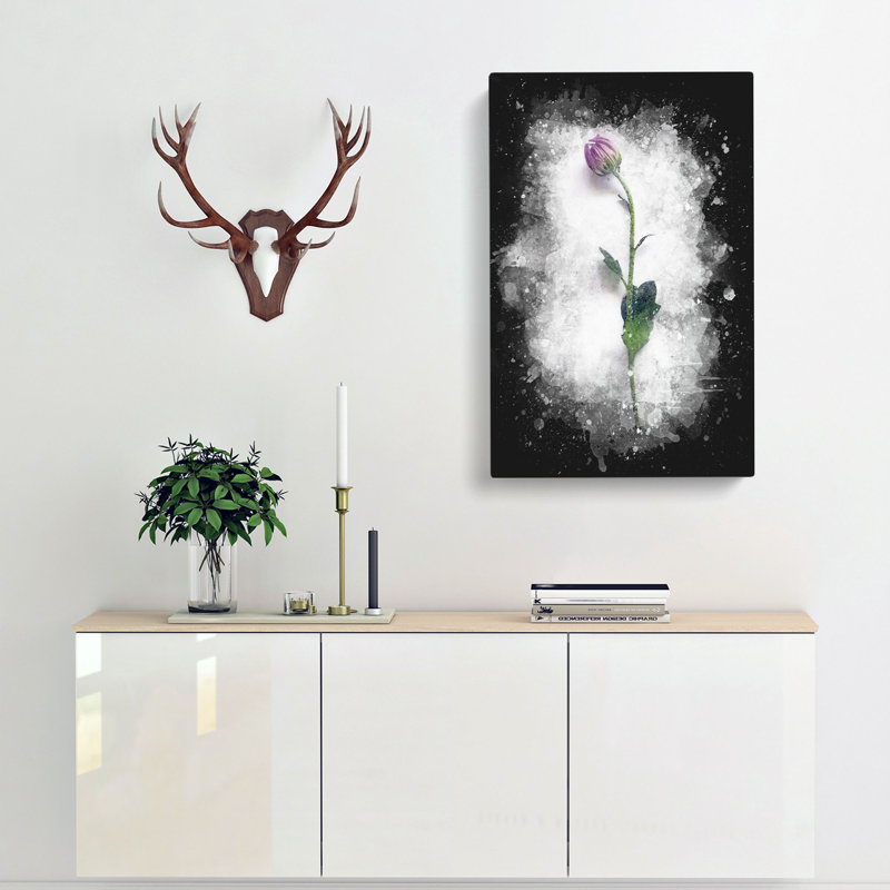 A Single Purple Flower - Wrapped Canvas, 76cm H x 50cm W x 3cm D