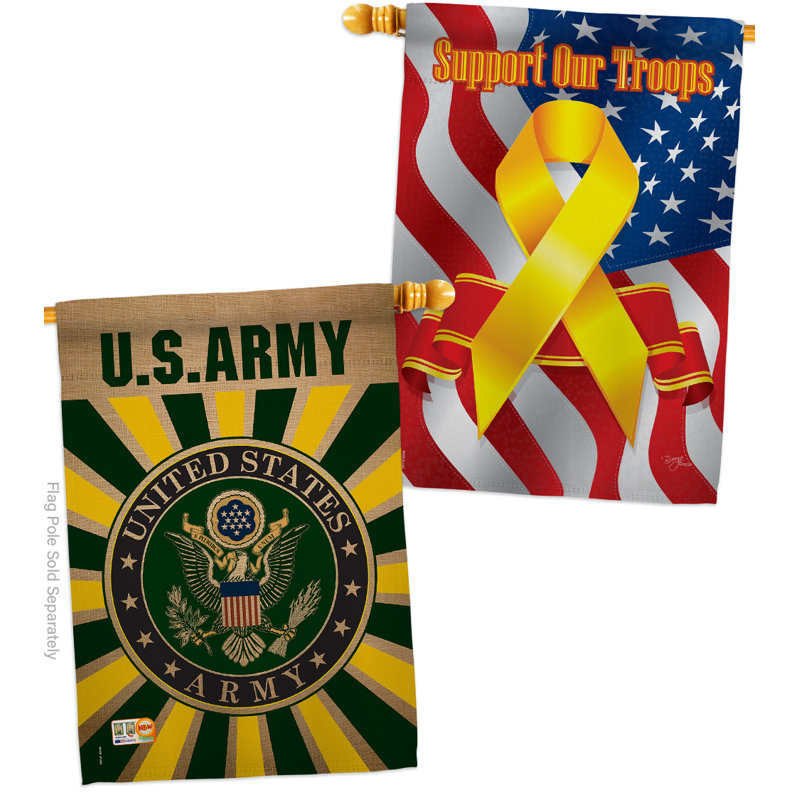 Double Sided 40'' H x 28'' W Polyester Independence Day House Flag