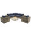 Ensemble de conversation pour 6 personnes avec foyer et coussins Sunbrella Lsi-1731678546