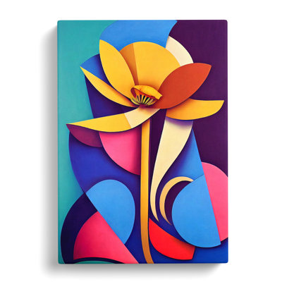 Signild Flower Cubism - Wrapped Canvas Print