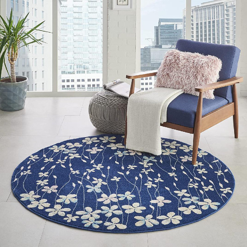 Zaizi Floral Indoor Rug, Round 5'3"