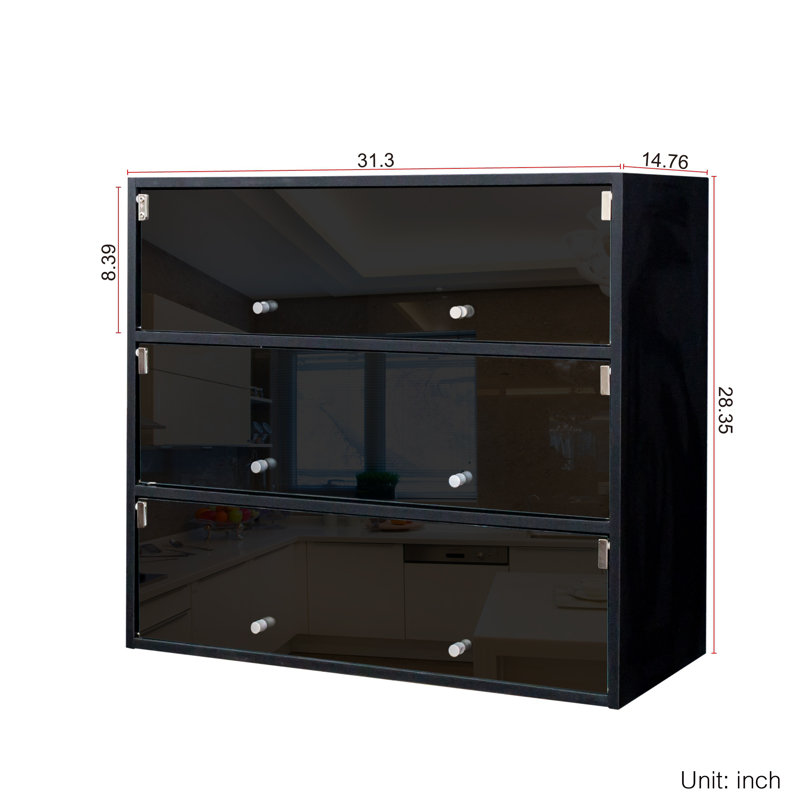 Armoire de rangement pour chaussures avec porte en verre, Noir