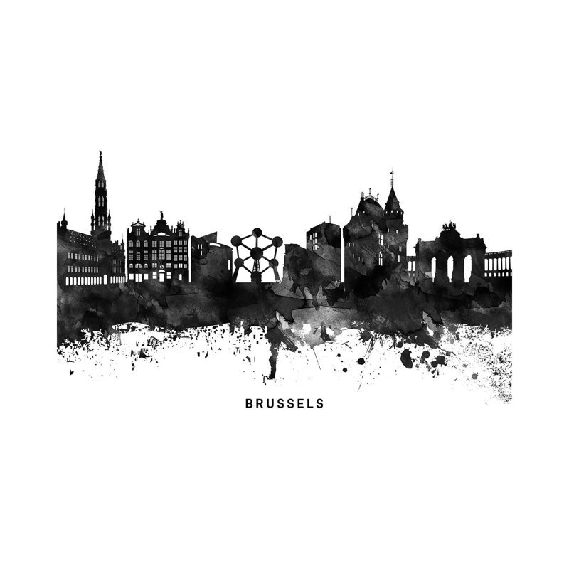 Brussels Skyline - Wrapped Canvas Print, 20.32cm H x 30.48cm W x 1.905cm D