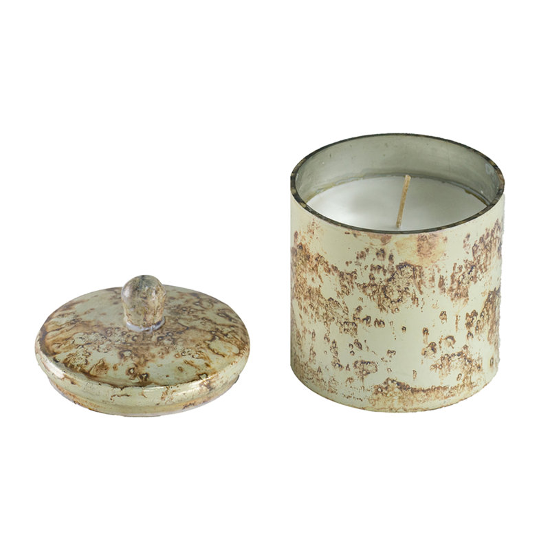 Bougie parfumée en pot avec support en verre