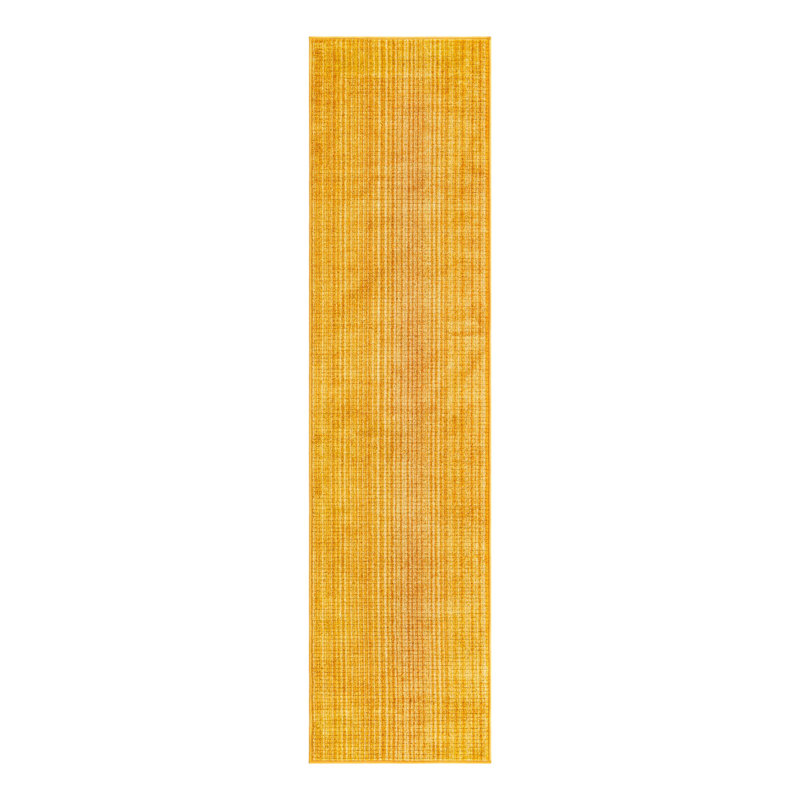Tapis rayé Osteen, Tapis de couloir 2 pi 2 po x 8 pi, Jaune