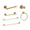 Metro Round Bathroom Accessories Set - Wall Mount - Brass/Satin Brass