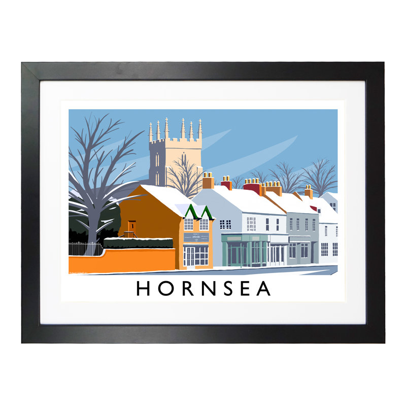 Hornsea (Snow) - Print, Black Framed, 30cm H x 40cm W x 3cm D
