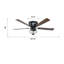 Ventilateur de plafond encastré à 5 pales de 52 po avec ensemble d'éclairage et télécommande