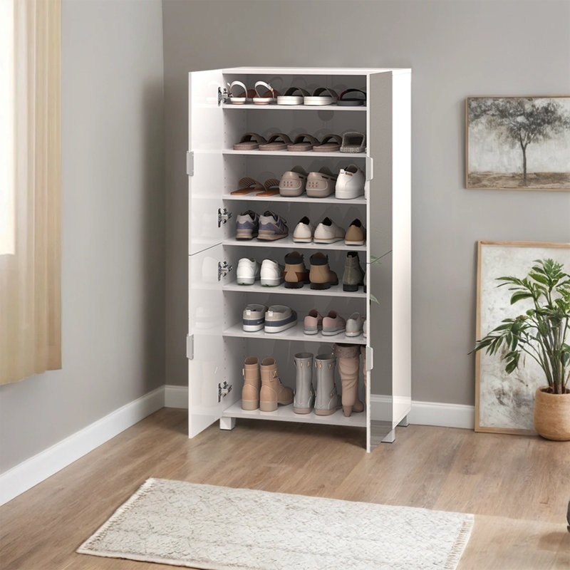 24 Pair Shoe Storage Cabinet with 7-Adjustable Shelve