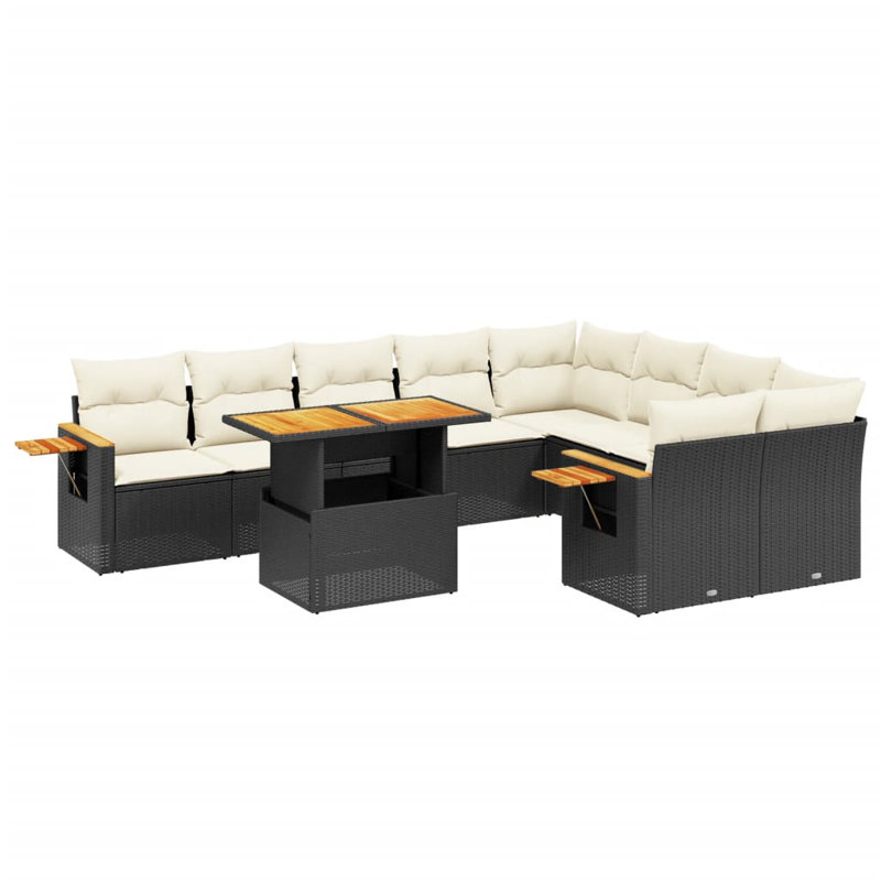 Vidaxl Garden Sofa Set Black