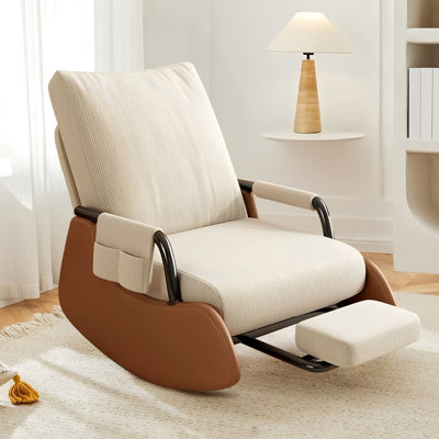 Fauteuil berçant inclinable en velours côtelé XUEGW